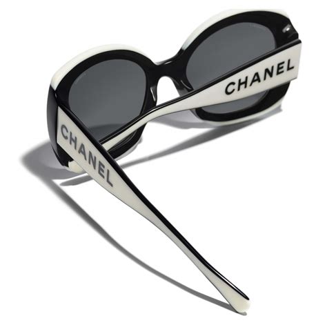 chanel black and white eyeglasses|Chanel sunglasses with clear sides.